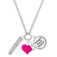 thumbnail image 1 of Delight Jewelry Fearless Bar - Hot Pink Heart Nurse Strong Zoe Necklace, 1 of 4