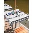 thumbnail image 2 of Outdoor Tablecloth with Umbrella Hole for Patio/Picnic/Party/Camping, 250th Anniversary Waterproof Table Cloth Square Cover Washable, Home Sweet Black Plaid 4th of July (54"x 54"), 2 of 9