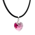 thumbnail image 2 of Juego de aretes y collar de caucho con dije en forma de Corazón, plata mexicana ley .925, Rosa, 2 of 5