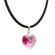 thumbnail image 2 of Juego de aretes y collar de caucho con dije en forma de Corazón, plata mexicana ley .925, Rosa, 2 of 5