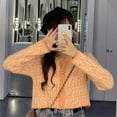 thumbnail image 4 of PIKADINGNIS Korean Short Elegant Cardigans Women Sweater Single Breasted O-neck Knitted Jumpers Spring Retro Long Sleeve Cardigan, 4 of 6