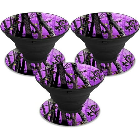 MightySkins POSOCK-Purple Tree Camo Skin Decal Wrap for Pop Sockets Sticker - Pack of 3 - Purple Tree Camo