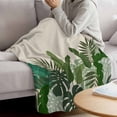 thumbnail image 3 of Palm Leaves Tropical Blanket Soft Cozy Warm Throw Blanket for Couch, Plush Fuzzy Flannel Fleece Blankets for Sofa, Beige Summer Watercolor Botanical Bed Blankets Lightweight Gifts for Women, 40"x60", 3 of 9