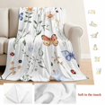 thumbnail image 5 of Pastoral Butterfly Flowers Blanket Soft Cozy Warm Throw Blanket for Couch, Plush Fuzzy Flannel Fleece Blankets for Sofa, Spring Summer Botanical Bed Blankets Lightweight Gifts for Women, 50"x60", 5 of 9