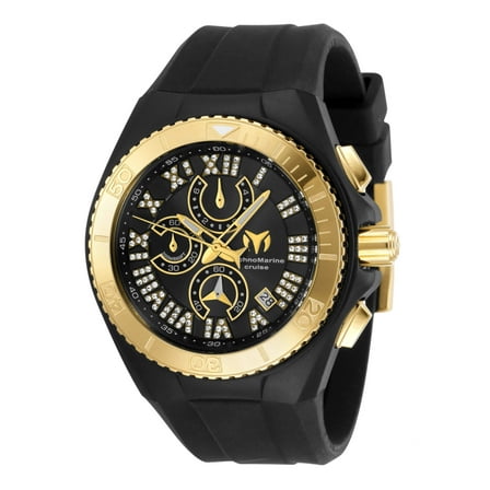 Technomarine Men's Cruise Star Chronograph 47mm Black Dial Silicone Band Watch