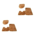 thumbnail image 3 of Toystoory Juego de alfombrillas de inodoro de absorción de agua fuerte de textura de 3 piezas para baño sin alfombras de desprendimiento Caqui 2Conjunto, 3 of 6