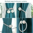 thumbnail image 4 of VEGCOO [6 Pack] Magnetic Curtain Tiebacks Convenient Drape Tie Backs Pearl Decorative Rope Holdback Holder for Small, Thin or Sheer Window Drapries (Gray), 4 of 7