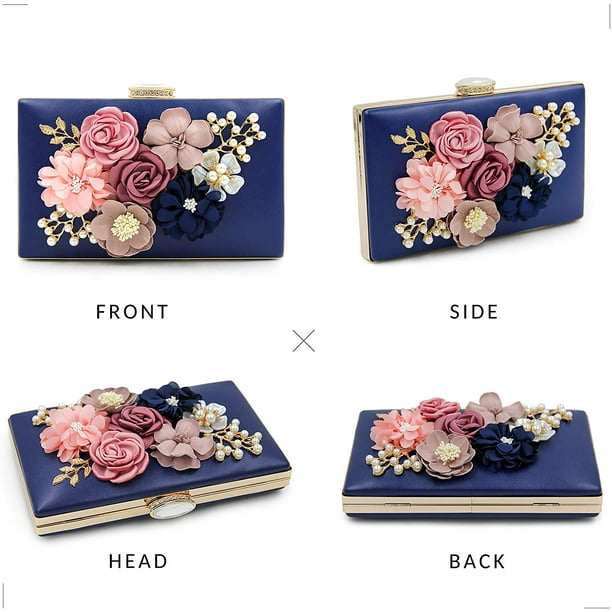 Milisente Bolso de noche para mujer bolso de mano de noche de boda con flores bolso de mano floral para novia MFZFUKR WMPH 1454 3 Walmart en linea