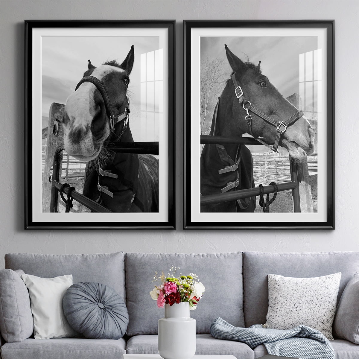 Wexford Home Argenteuil Premium Framed Print, 22.5" x 30.5" - Ready to Hang, Black (Set of 2)
