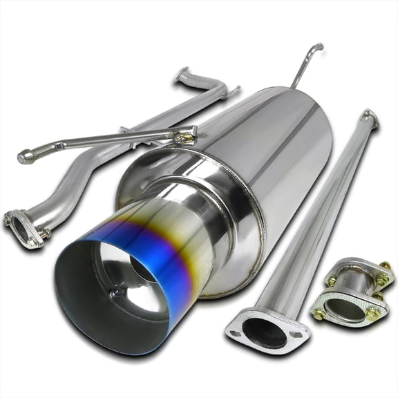 Spec-D Tuning Burnt Tip Catback Exhaust Muffler Compatible with 1998-2002 Honda Accord 4 Cylinder