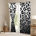 thumbnail image 3 of Feelyou Leopard Print Black Out Curtains, Grey Diamond Curtains Pack of 2 (42x63 Each), 3 of 6
