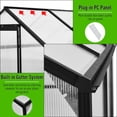 thumbnail image 3 of 12x8 FT Polycarbonate Greenhouses with Sliding Door and Adjustable Vent Window, Heavy Duty Outdoor Aluminum Walk-in Green House for Outdoor Garden Backyard, Greenhouses for Outdoors, Black, 3 of 5