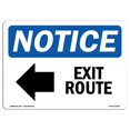thumbnail image 1 of SignMission OS-NS-A-1218-L-12244 12 x 18 Po Panneau de Signalisation OSHA - Sortie Route, 1 of 1