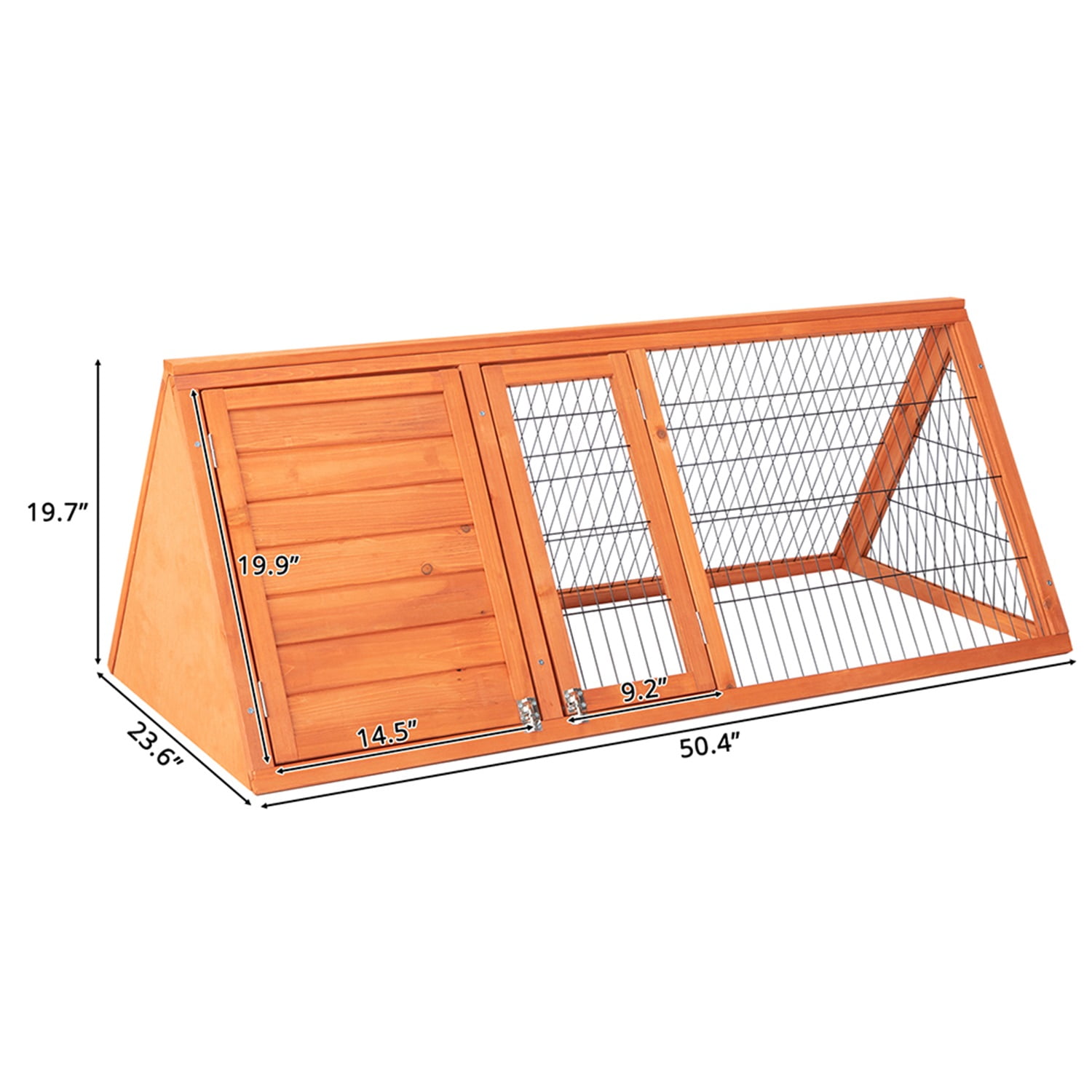 Pefilos 50" Wooden Rabbit Hutch Outdoor Guinea Pig Hutch Indoor Pet Cages for Small Animals Chicken Running Cage Pet Triangle House Pefilos 50" Wooden Rabbit Hutch Outdoor Guinea Pig Hutch Indoor Pet Cages for Small Animals Chicken Running Cage Pet Triangle House