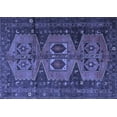 thumbnail image 1 of Ahgly Company Machine Washable Indoor Rectangle Persian Blue Traditional Area Rugs, 8' x 10', 1 of 4
