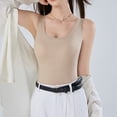 thumbnail image 6 of Gfyviroh Women's Seamles Tank Tops Plus Size Stretch Undershirts with Chest Pad Thin Breathable Solid Color Sleeveless Tops, 6 of 8