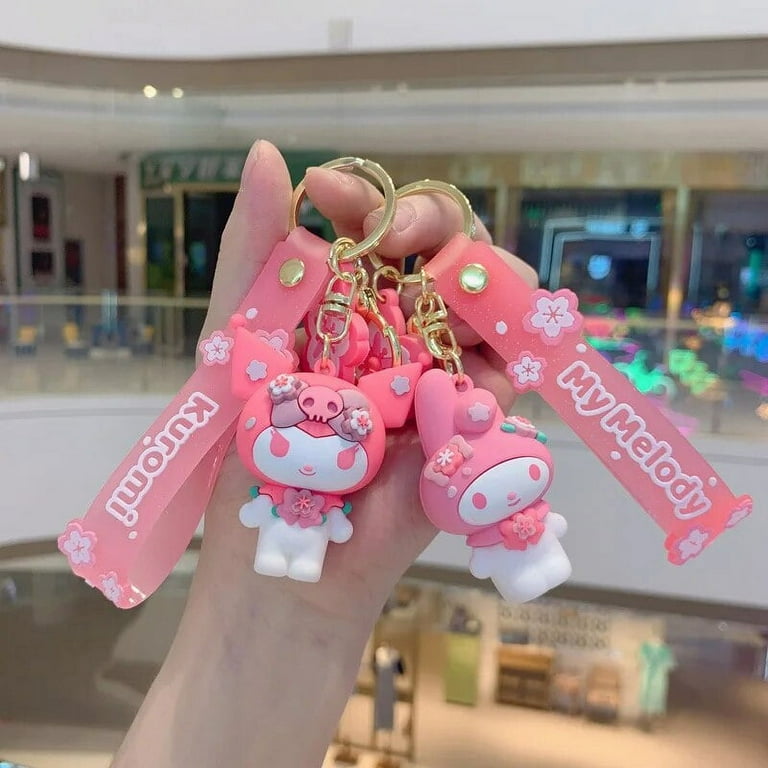 Sanrio Kawaii Hello Kitty Keychain Pink Kuromi Melody Cinnamoroll