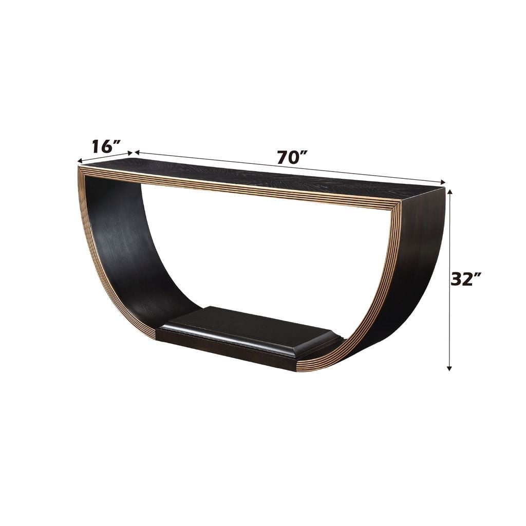 Acme Maceo Console Table Black & Gold