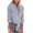 Blue, variant on Women's Striped Button Down Shirts Long Sleeve with Pocket Lightweight Casual Cotton Linen Dressy Tops, Blue L