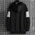 thumbnail image 4 of Fgnfyis Patchwork Color Hoodie Hoodie Long Sleeved Hoodie for Men Sweatshirt for Men Black XXL, 4 of 4