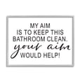 thumbnail image 4 of Stupell Industries Bathroom Aim Humorous Typography Washroom Signage Graphic Art Gray Framed Art Print Wall Art, Design by Lettered and Lined, 4 of 5