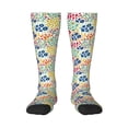 thumbnail image 2 of Picia Women Crew Soft Moisture-wicking Socks Cartoon Flowers Pattern Design Cotton Socks, One Size fit All, 2 of 9