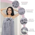 thumbnail image 3 of Women Adjustable Bath Towel Wrap,Soft Body Wraps Dress with Hair Towel for Shower,Super Absorbent and Quick Drying (Grey), 3 of 6