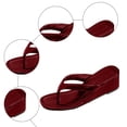 thumbnail image 4 of Rokment Womens Wedge Flip Flops Backless Dressy Sandals 2026 Stylish Casual Leopard Leather Square Toe Slip on Dress High Heels Slides for Ladies Summer Wine Size 8.5, 4 of 7