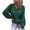 Green, variant on Kiplyki Christmas Women's Long Sleeve Shirts Casual Solid Color V-Neck Long Sleeve Threaded Top Blouse