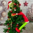thumbnail image 4 of Muñeco de peluche de Grinch con adornos navideños, juguete de regalo, muñeco de trapo de estilo de dibujos animados para niños, 4 of 8