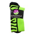 thumbnail image 2 of MadSportsStuff Crazy Socks with Safari Tiger Stripes Over the Calf Socks (Neon Green/Black, Small), 2 of 2