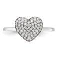 thumbnail image 6 of Auriga Fine Jewelry 925 Sterling Silver Pave CZ Heart Ring Size 8 for Women, 6 of 6