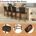 thumbnail image 5 of Costway Woven PU Leather Bar Stool, Brown/Black (Set of 2), 5 of 8