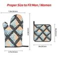 thumbnail image 3 of Kitchen Gloves Heat Insulation Pad Three Sets Of Heat Proof Waterproof Fabric Easy To Clean For Pot Cover Microwave Oven End Bowl Plate Argyle Plaid Lightcoral_1, 3 of 8