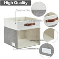 thumbnail image 4 of Storage Cubes with Clear Window Linen Fabric Collapsible Storage Bins with Handles 13 x 13, 4 of 9
