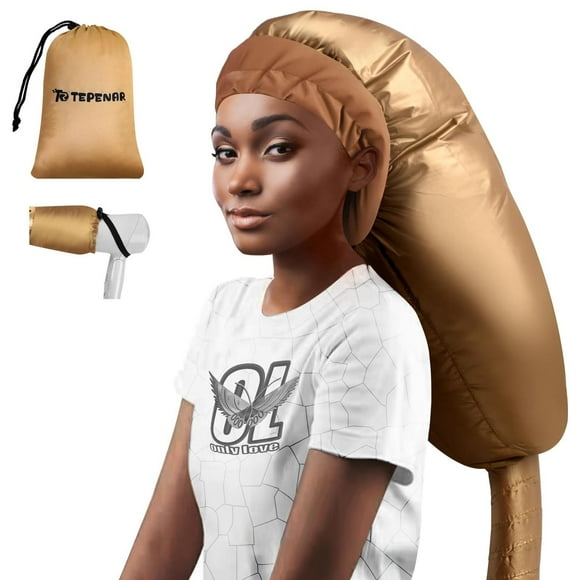 Accesorio para Secador Capó Dorado Extra Grande Ajustable para Cabello Natural Rizado