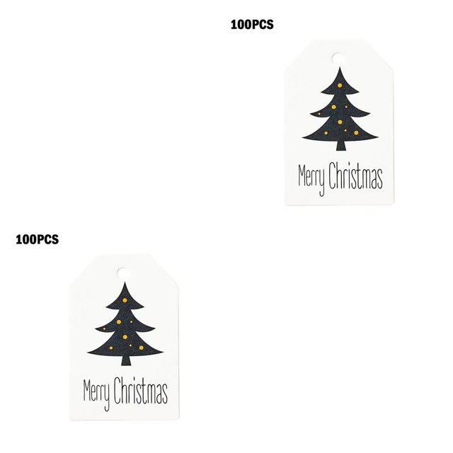 Injueey 100 Uds. Tarjetas de papel de Papá Noel papel de serie Feliz Navidad 1# 2Conjunto