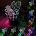 thumbnail image 2 of Butterfly Night Light LED 3D Fairy Wing Remote Control Lamp USB Festival Present Birthday Gift, 2 of 5