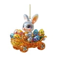 thumbnail image 2 of Wooowa Easter 2D Flat Acrylic Bunny Hanging Ornament Keychain Small Pendant for Car Rearview Mirror Backpack Easter Home and Festive Decor, 2 of 6