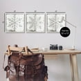 thumbnail image 3 of Seasonal Winter Snowflake Snow Shapes Holiday Graphic Art White Framed Art Print Wall Art, Set of 3, 3 of 8