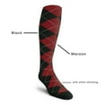 thumbnail image 2 of Golf Knickers Colorful Knee High Argyle Cotton Socks For Men Women and Youth - DD: Black/Maroon - Mens, 2 of 2