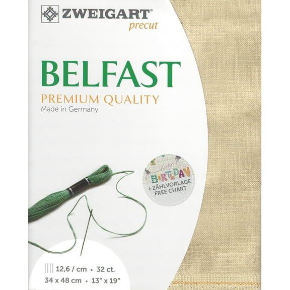 Precut Zweigart Belfast 32 count Antique Ivory 3609/233