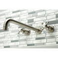 thumbnail image 2 of Kingston Brass KS8048BX Metropolitan Two-Handle Wall Mount Roman Tub Faucet, Brushed Nickel, 2 of 7