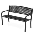 thumbnail image 2 of Costway 50 Inches Garden Bench Outdoor Bench with Patterned Backrest and Curved Armrests, 2 of 10