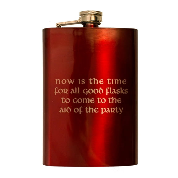 8oz RED Now Is the Time Flask L1