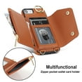 thumbnail image 3 of Allytechgroup Wallet Case for Apple iPhone 7 / 8 / SE 2022 & 2020, RFID Blocking Crossbody Shoulder Strap Hand Wrist Cards Holder Ring Stand Bumper Drop Protection Phone Case for Girls Women, Brown, 3 of 8