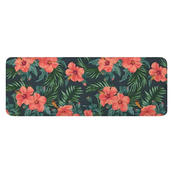 Pioneer Flower Floral Print Pattern Kitchen Rug Mat,Kitchen Runner Rugs Non Skid Washable,Decorative Kitchen Floor Mats for Kitchen,Sink,Laundry,17"x47.2"
