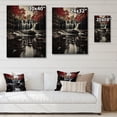 thumbnail image 4 of Designart "Eternity in Grey and Red Waterfall I" Landscapes Print on Natural Pine Wood, 4 of 5