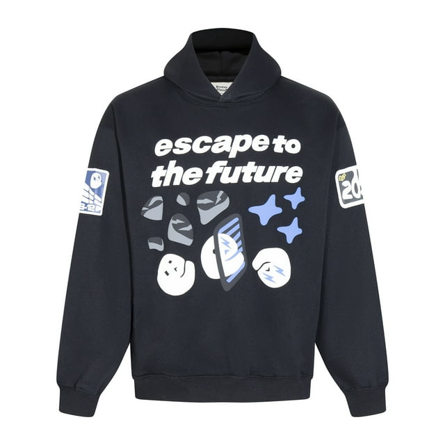 Sweat à Capuche Planète Cassé Tendance Américaine Imprimé Amusant de Rue plus Velours design Ample