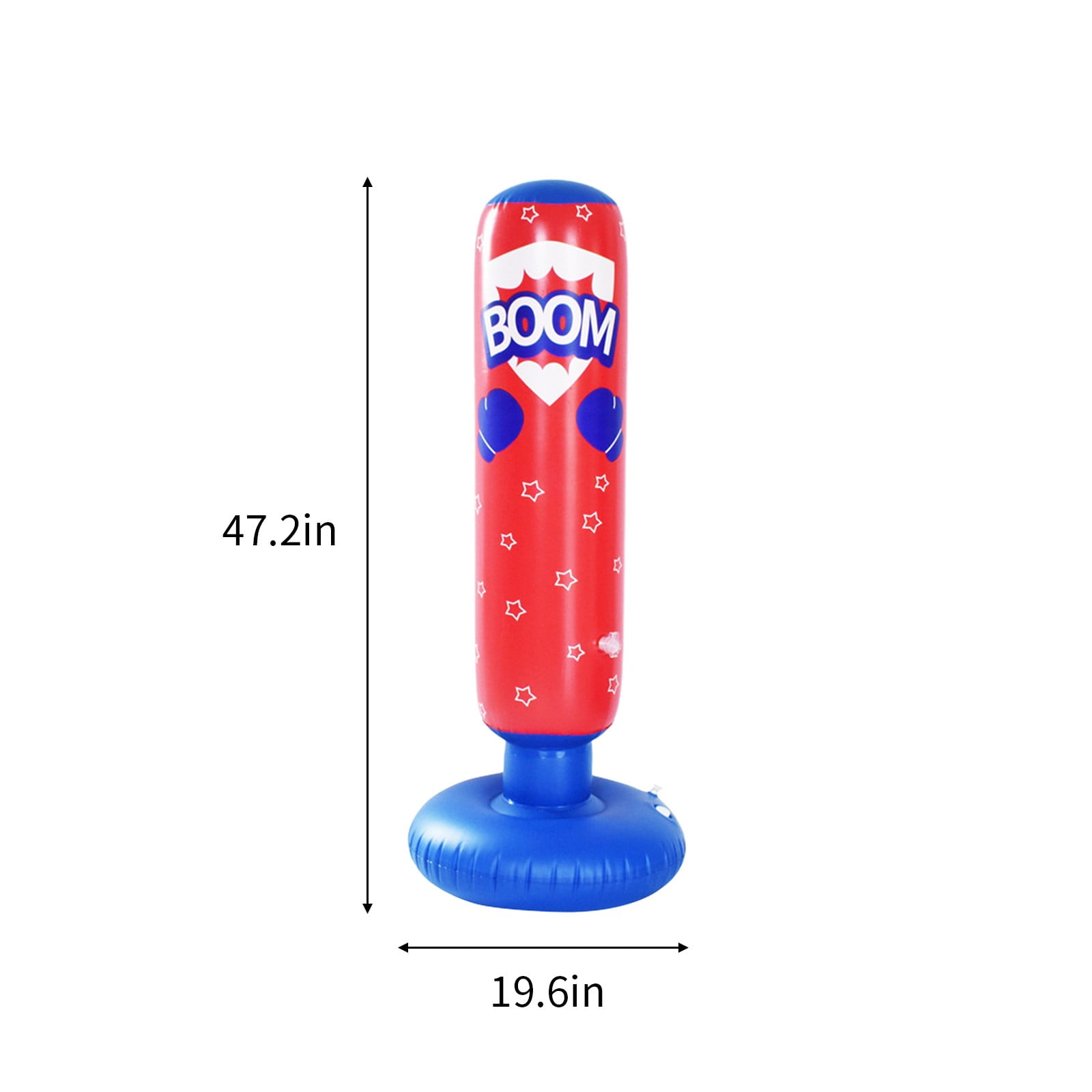 63 Inch Inflatable Boxing Bag for Kids, Standing Punching Tumbler with Water Sand Base, Heavy Duty PVC Kick Boxing Equipment for Boys Girls, Home Stress Relief